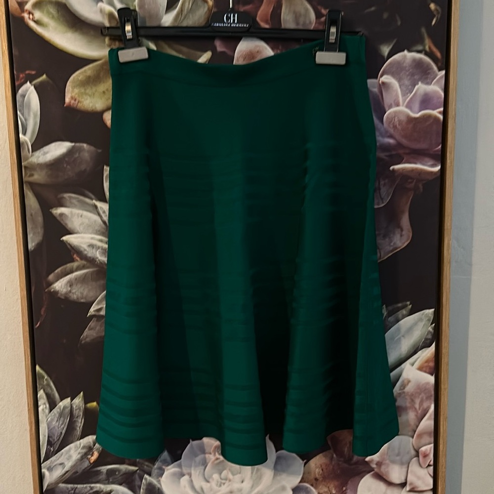 CH CAROLINA HERRERA GREEN A LINE SKIRT